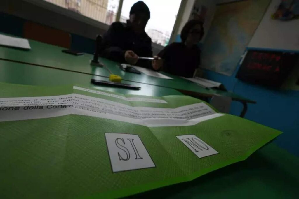 Scheda elettorale referendum giustizia