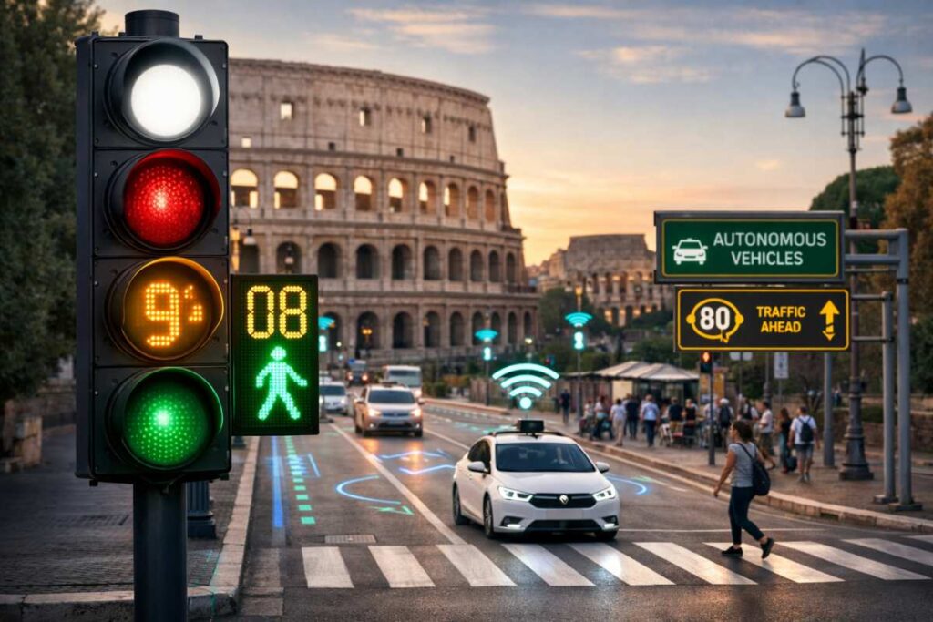 semaforo luce bianca roma