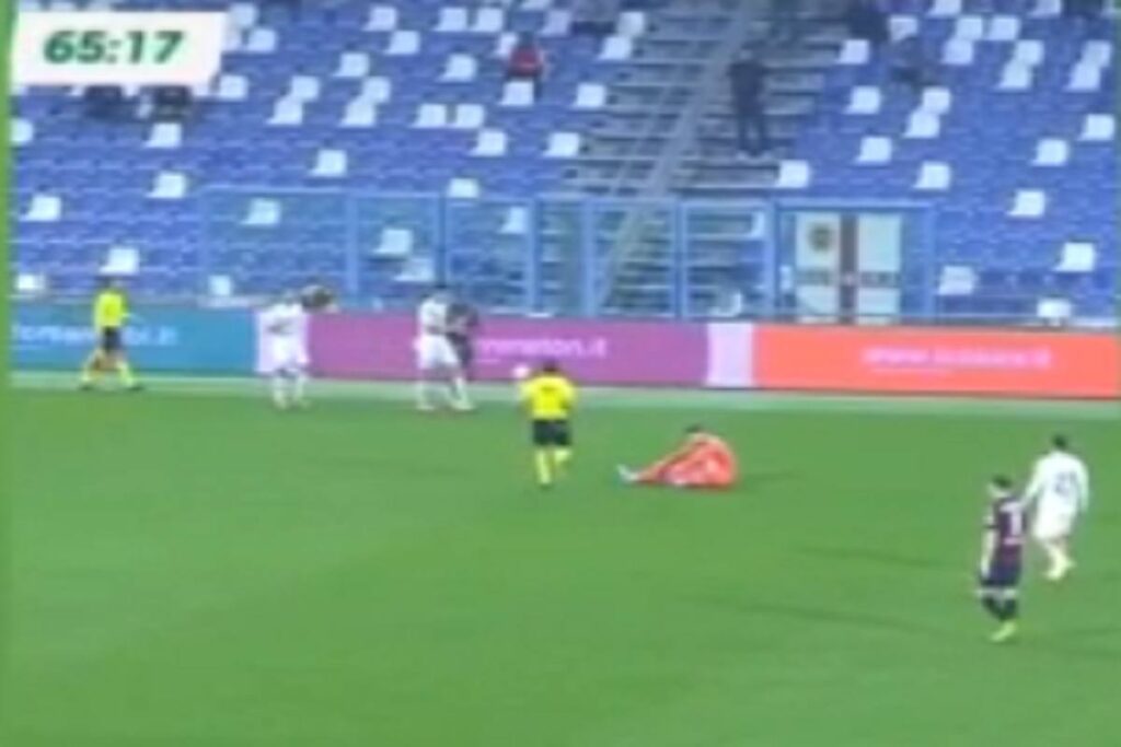 L'infortunio del portiere del Sudtirol