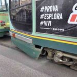 I due tram che si sono tamponati a Roma