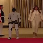 Melania Trump e un robot umanoide alla Casa Bianca