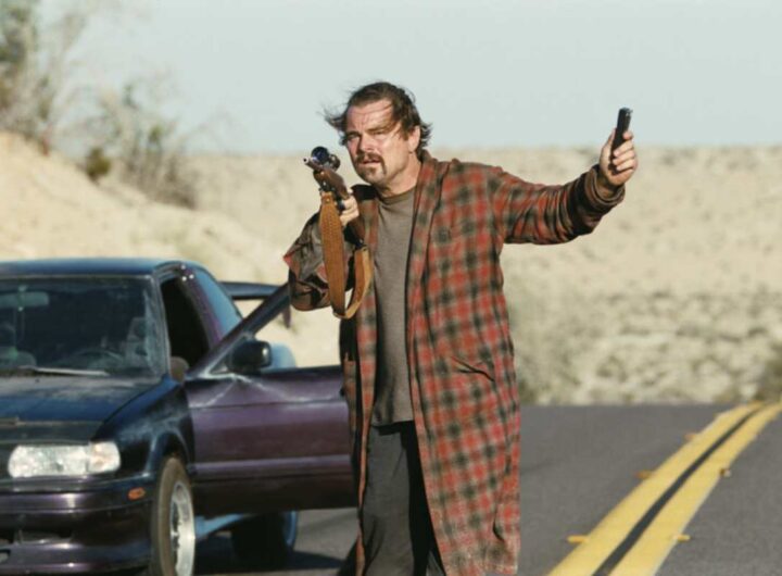 Leonardo DiCaprio in una scena del film Una battaglia dopo l'altra