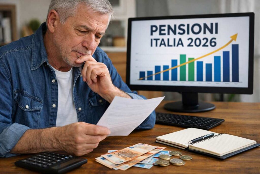 uomo studia pensione