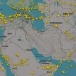 mappa voli sopra iran