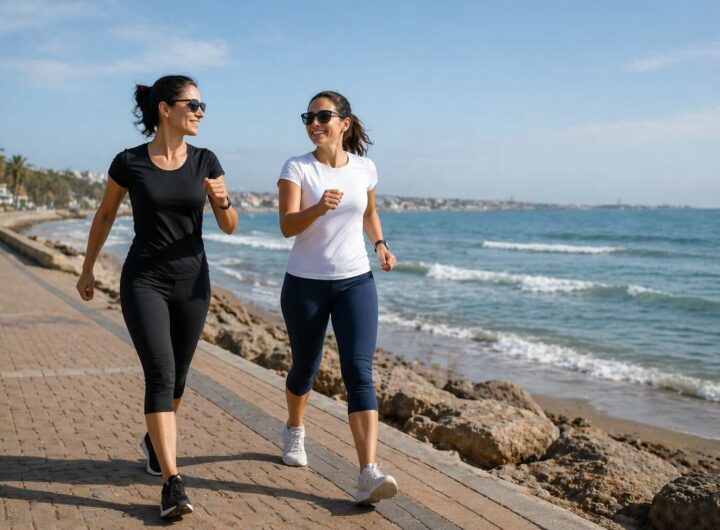 camminata veloce in riva al mare