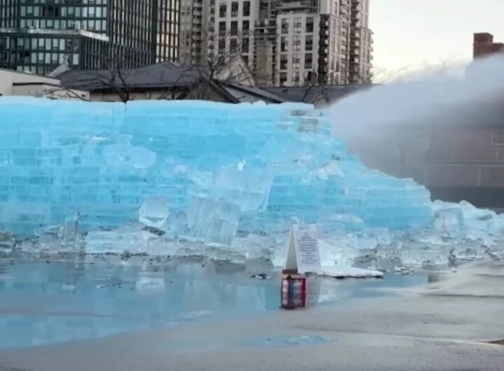 Statua di ghiaccio del rapper Drake