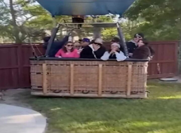 La mongolfiera atterrata nel giardino