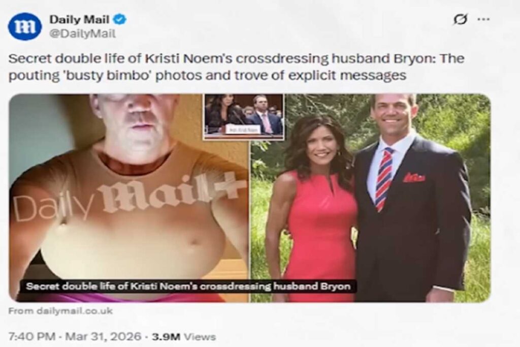 Il marito di Kristi Noem in un fermo immagine tratto dal Daily Mail