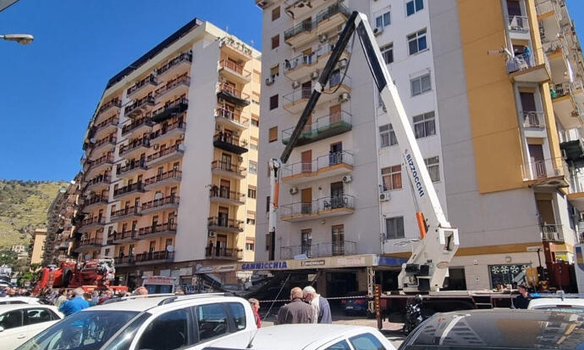 La strada dove due operai sono morti a Palermo