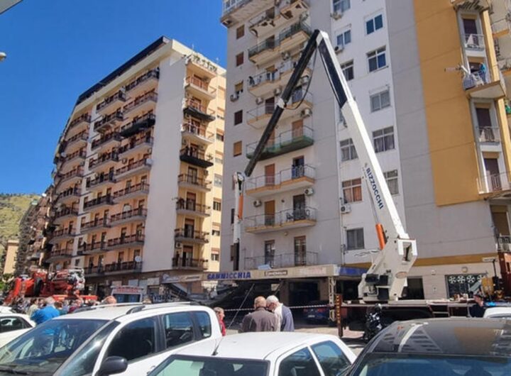 La strada dove due operai sono morti a Palermo