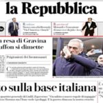 La Repubblica, la prima pagina di oggi