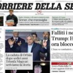 Il Corriere della Sera, la prima pagina di oggi