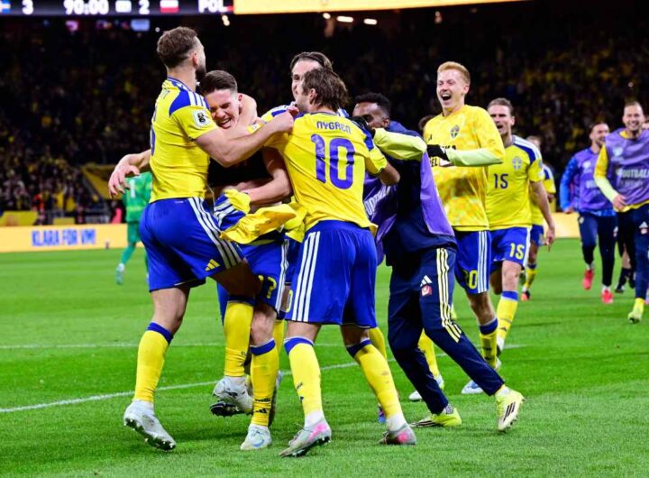 svezia esulta per un gol