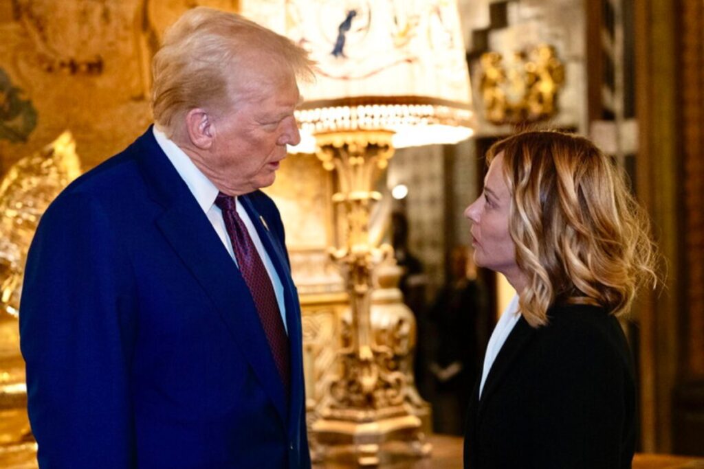 trump e meloni parlano