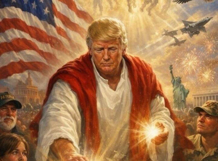 Donald Trump in versione Gesù