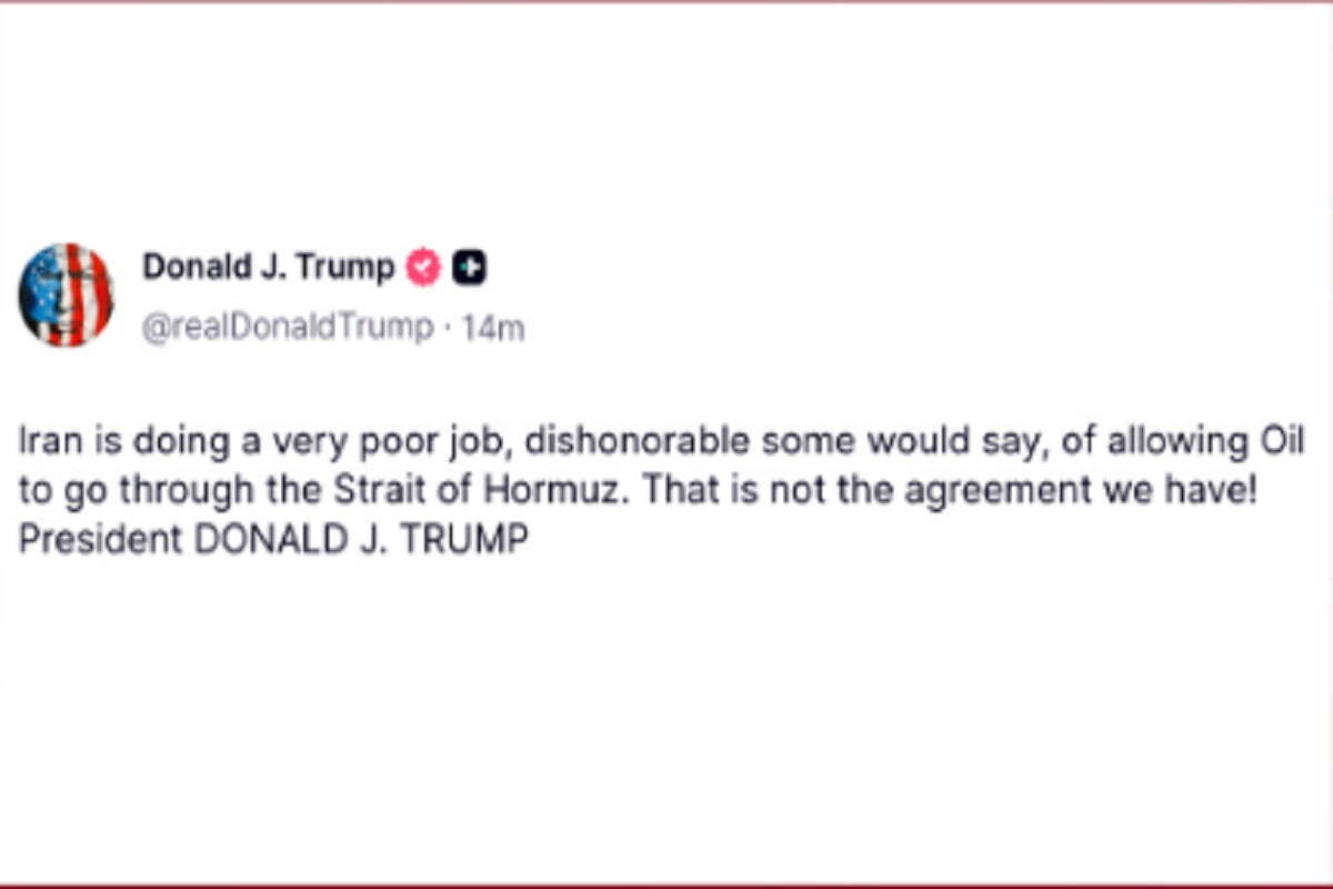 Trump commenta quello che sta accadendo a Hormuz su Truth