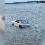 Il Cybertruck affondato in un lago durante un test