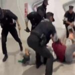 Le cariche della Polizia a Bilbao