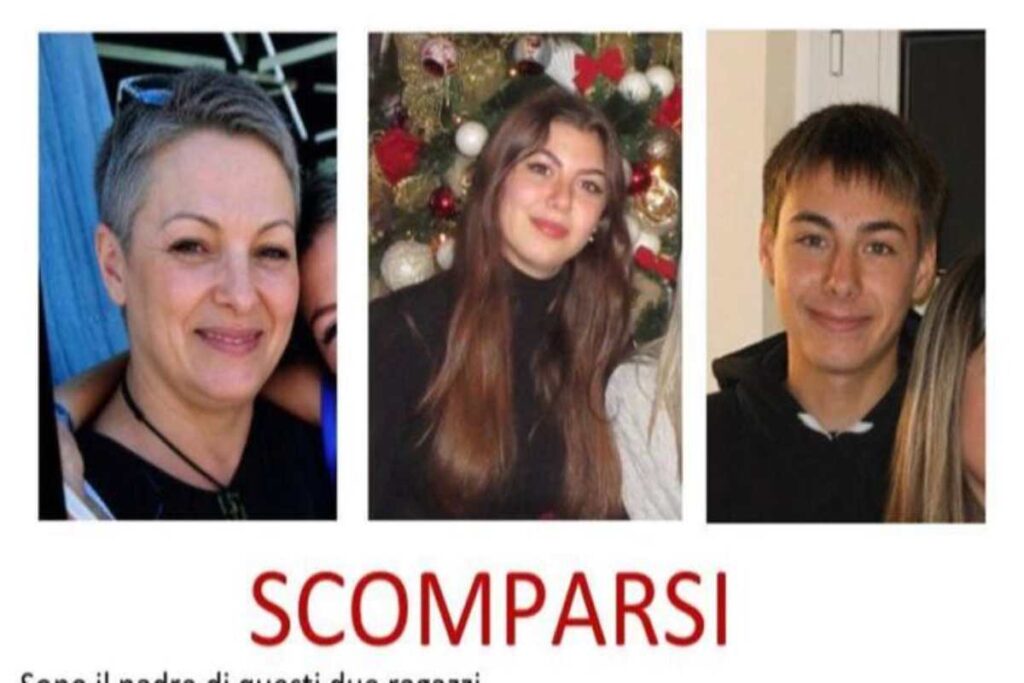LA madre scomparsa con i suoi figli
