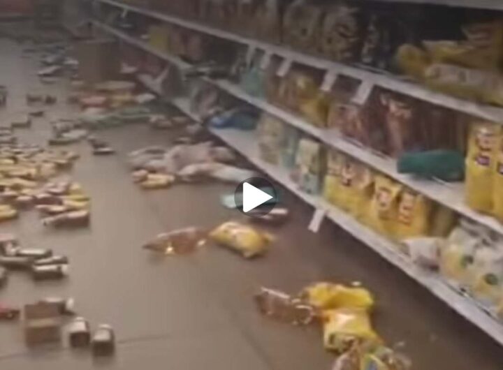 Terremoto magnitudo 6,9 ha colpito il Cile, i danni all'interno di un supermercato