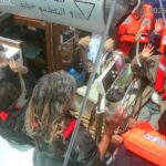 Una foto del fermo degli attivisti della Flotilla