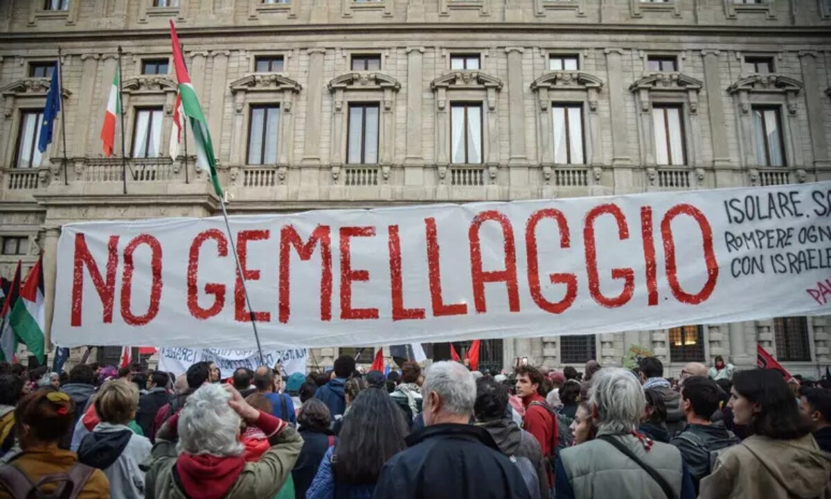 no gemellaggio milano-tel aviv
