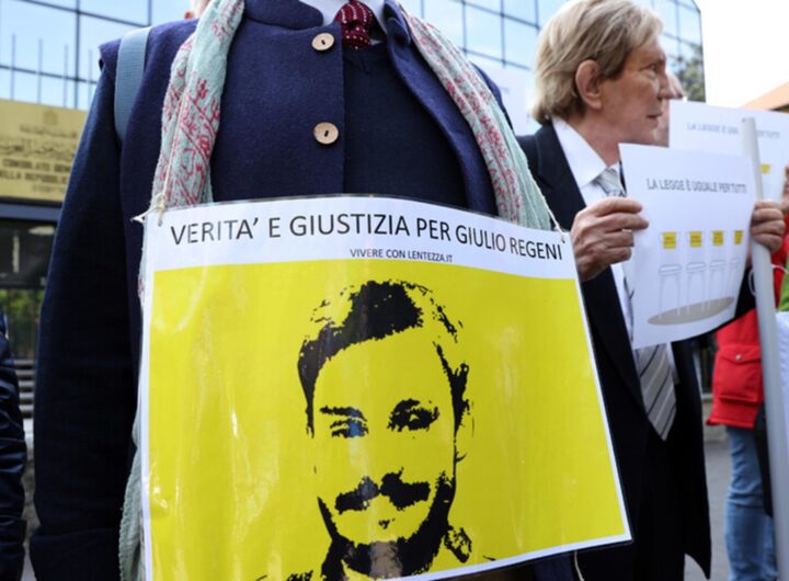 Un cartello per Giulio Regeni