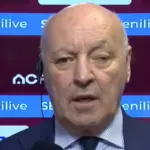 Il presidente Beppe Marotta dell'Inter intervistato da Dazn prima di una partita