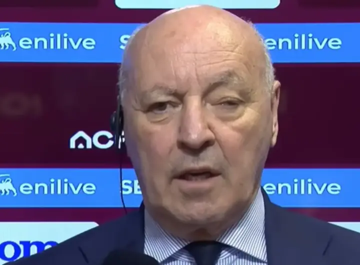 Il presidente Beppe Marotta dell'Inter intervistato da Dazn prima di una partita