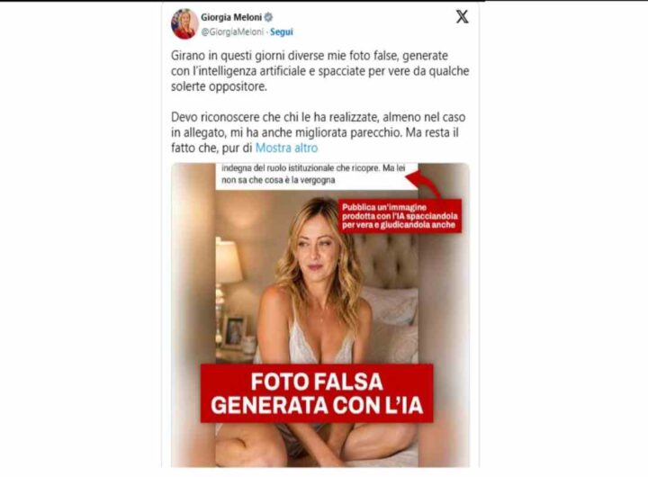 La foto fake con la Meloni in vestaglia