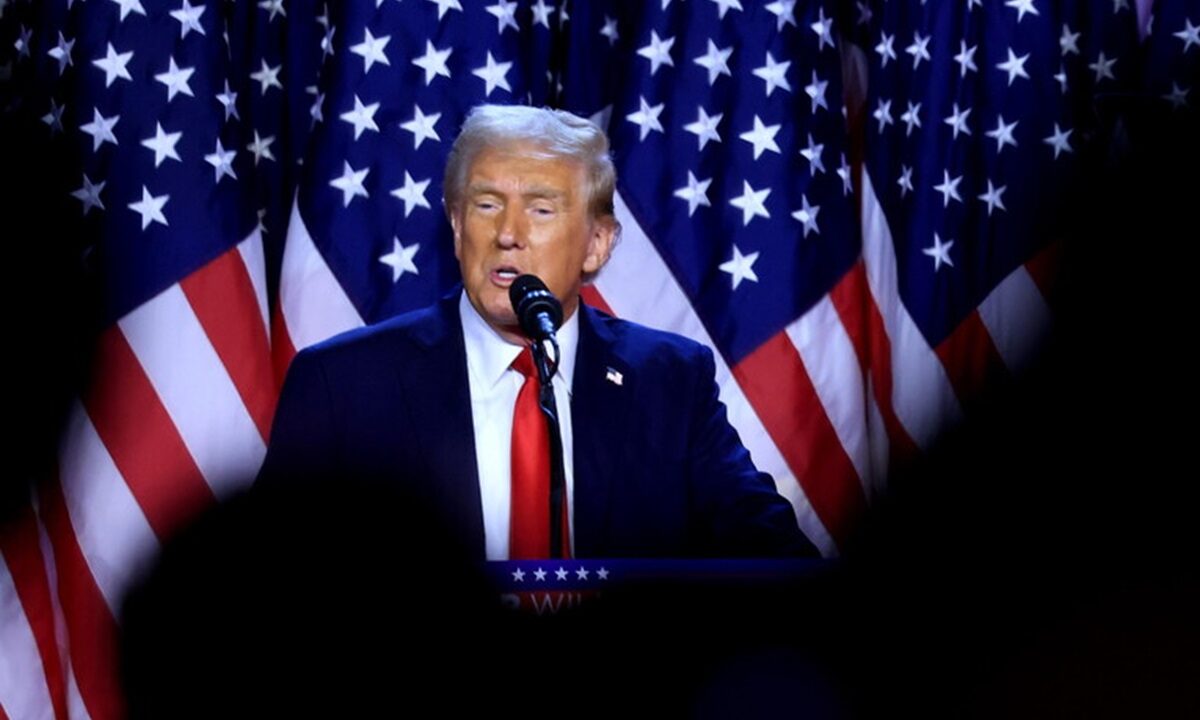Il presidente degli Stati Uniti Donald Trump durante una conferenza stampa