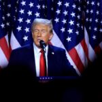 Il presidente degli Stati Uniti Donald Trump durante una conferenza stampa
