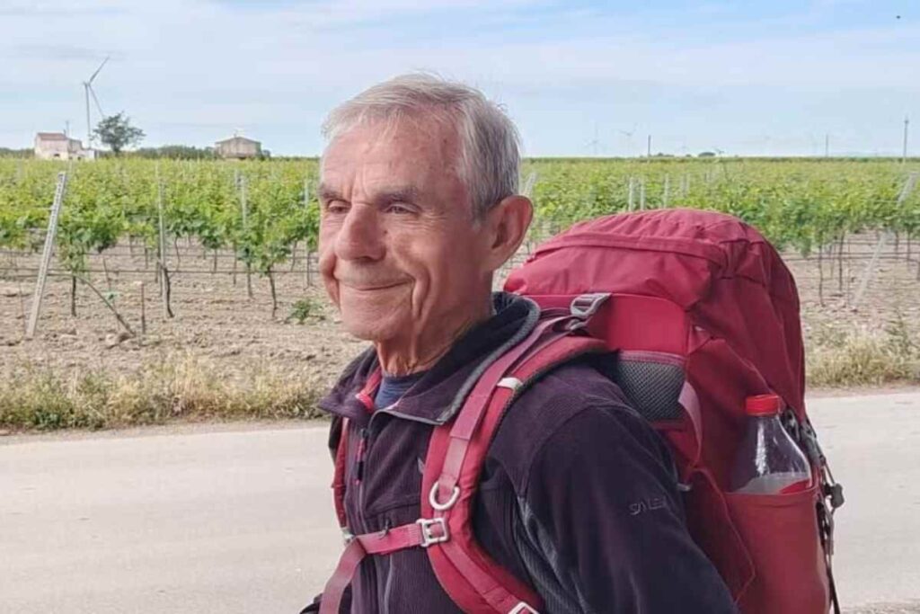 Pellegrino di 83 anni sulla via Francigena