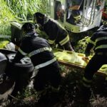 L'auto finita in una scarpata a Roma