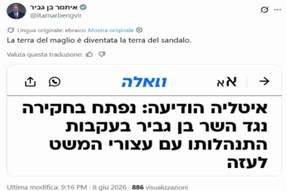 Il post di ben Gvir