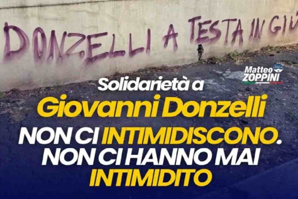 La scritta contro Donzelli a Firenze