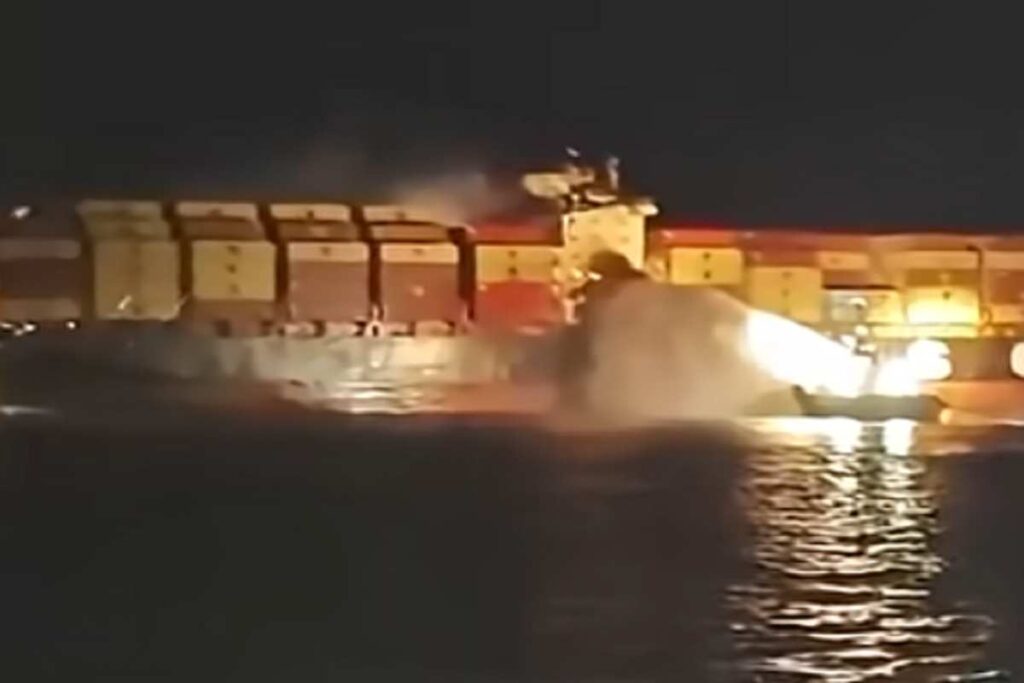 La nave Msc colpita dai razzi dei pasdaran