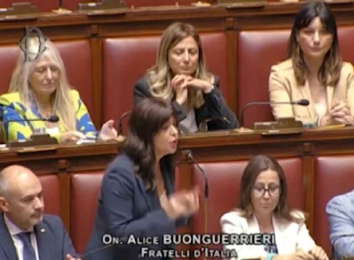 Alice Buonguerrieri di Fratelli d'Italia parla in Aula