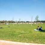 Un parco pubblico, foto d'archivio