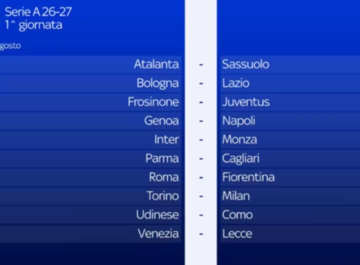 prima giornata serie a 26-27