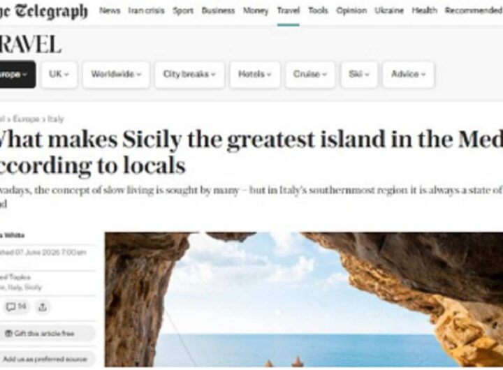 L'articolo dedicato alla Sicilia su Telegraph