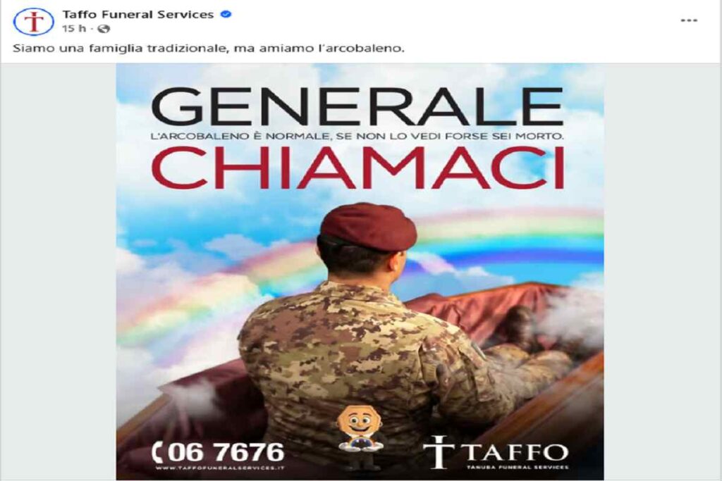 Lo spot con Vannacci di Taffo