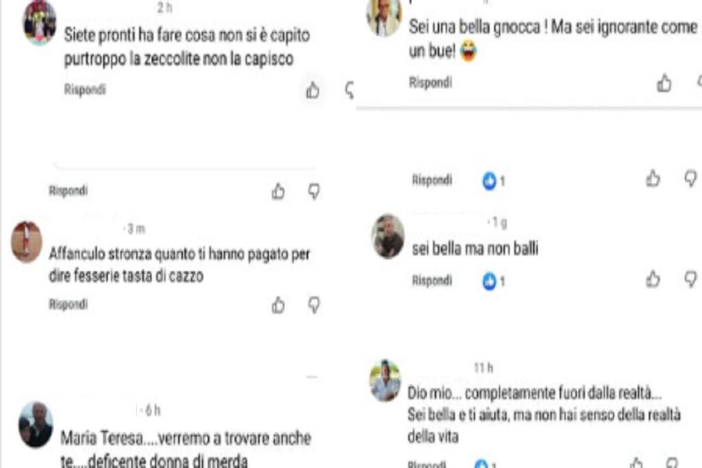 Maria Teresa Giaffrida, gli insulti ricevuti su Facebook