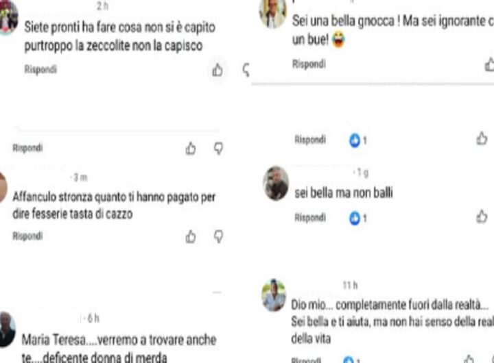 Maria Teresa Giaffrida, gli insulti ricevuti su Facebook