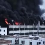 Incendio in una fabbrica