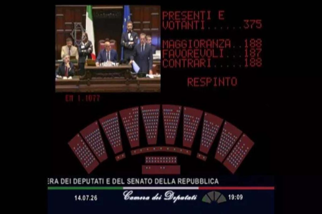 Tabellone della Camera con franchi tiratori