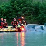 Fiume Isarco, l'intervento dei soccorritori