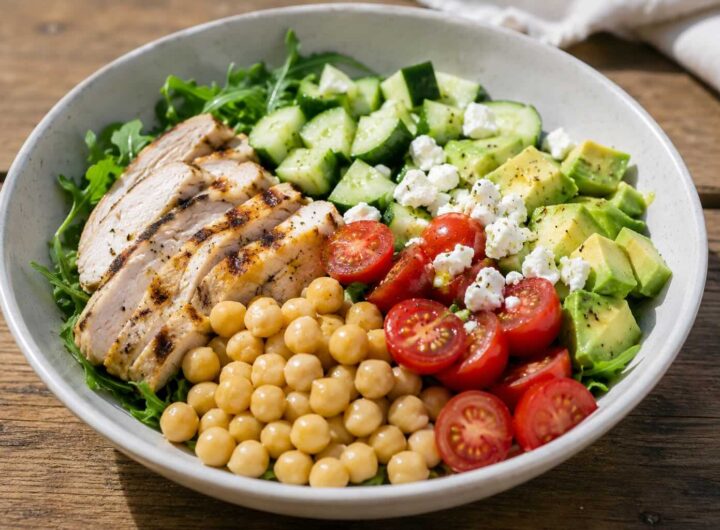 insalata estiva veloce con pollo e ceci