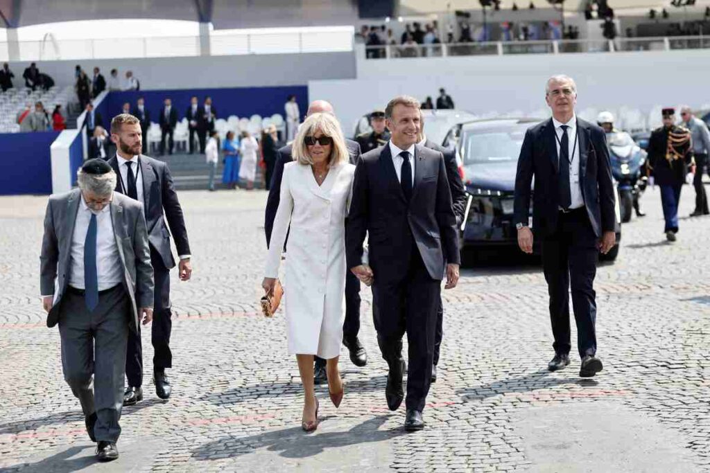 Macron e Brigitte alla sfilata del 14 luglio