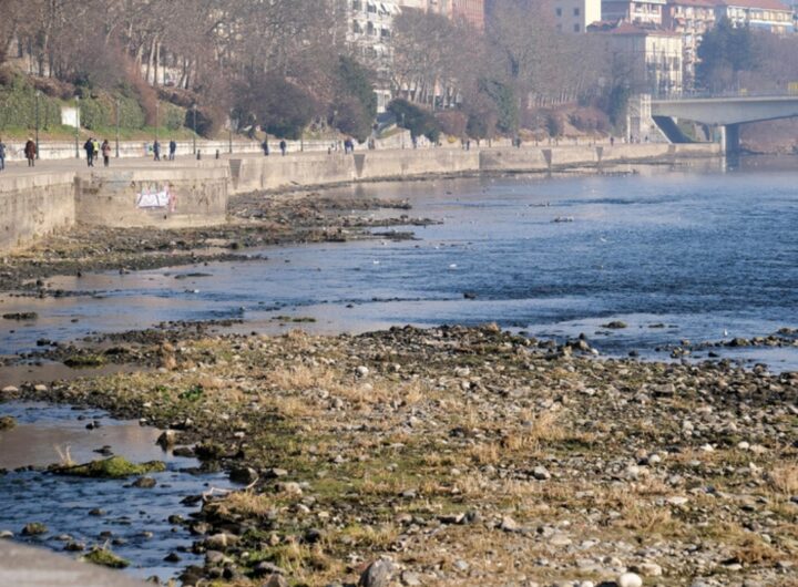 il fiume po in secca